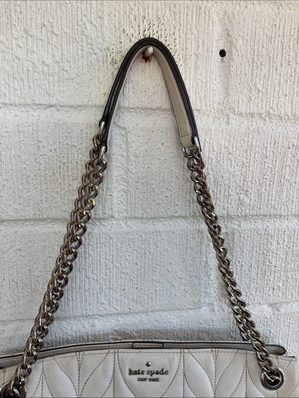 kate spade Medium Convertible Briar Lane Quilted White Shoulder Bag
